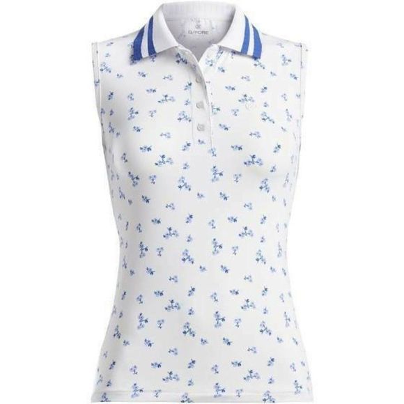G/FORE | Tops | Gfore Womens Ditsy Floral Sleeveless Polo Top S M L Xl ...